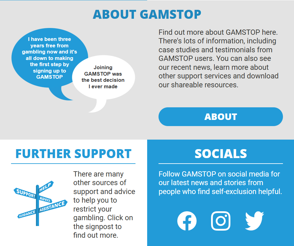Gamstop home Page About Gamstop