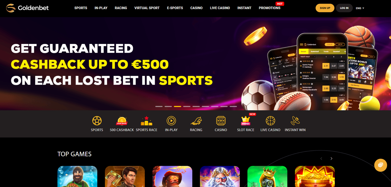 Home Page of Goldenbet Casino