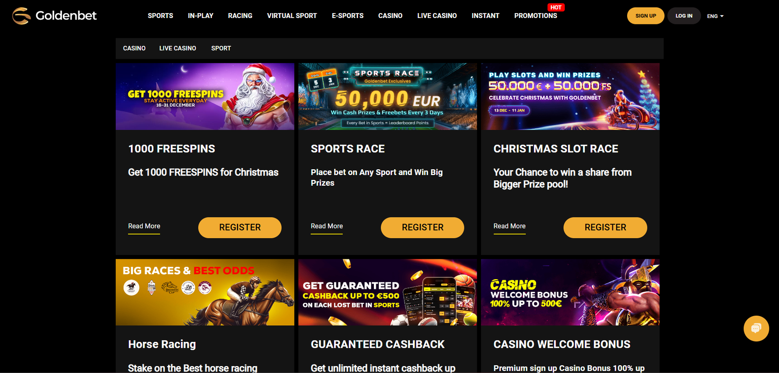 Promotion Pages screen photo on Goldenbet Casino